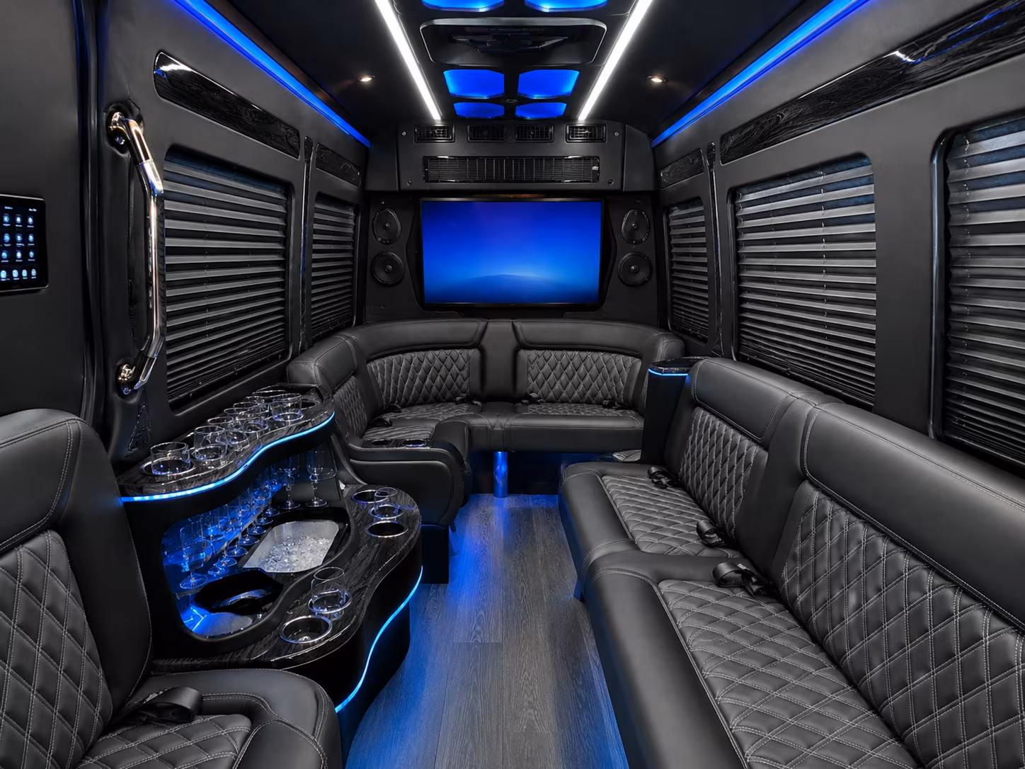 Round Rock Airport Shuttle & Transportation party bus interior