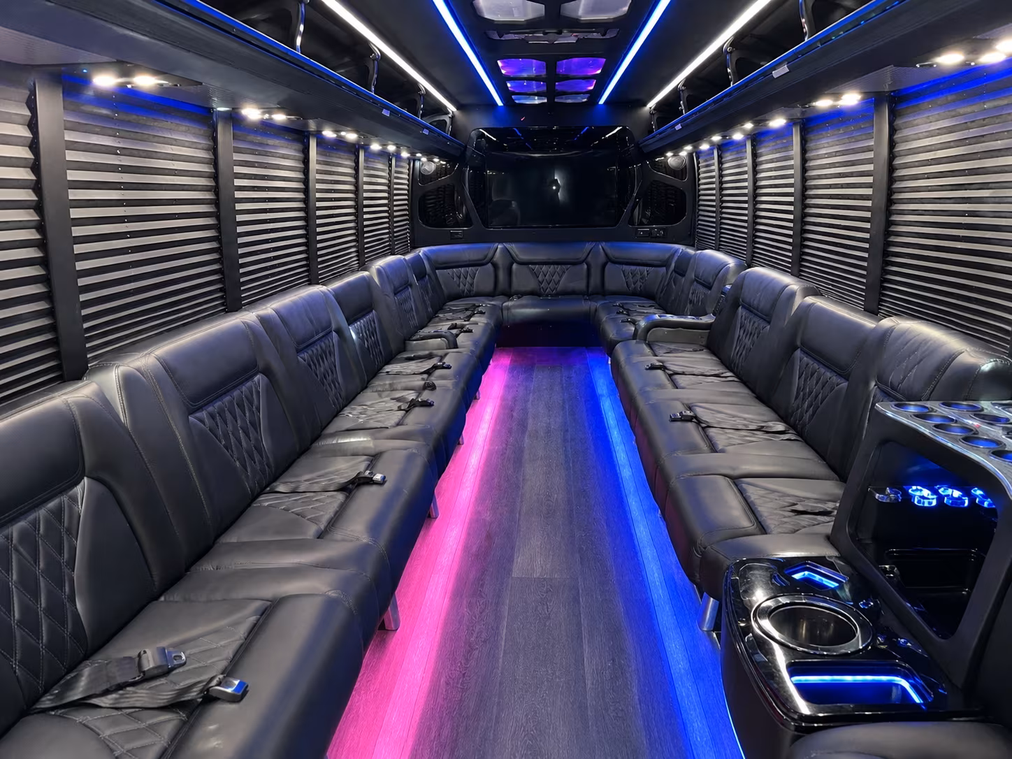 Round Rock Birthday, Sweet 16, & Quinceañera Transportation party bus exterior