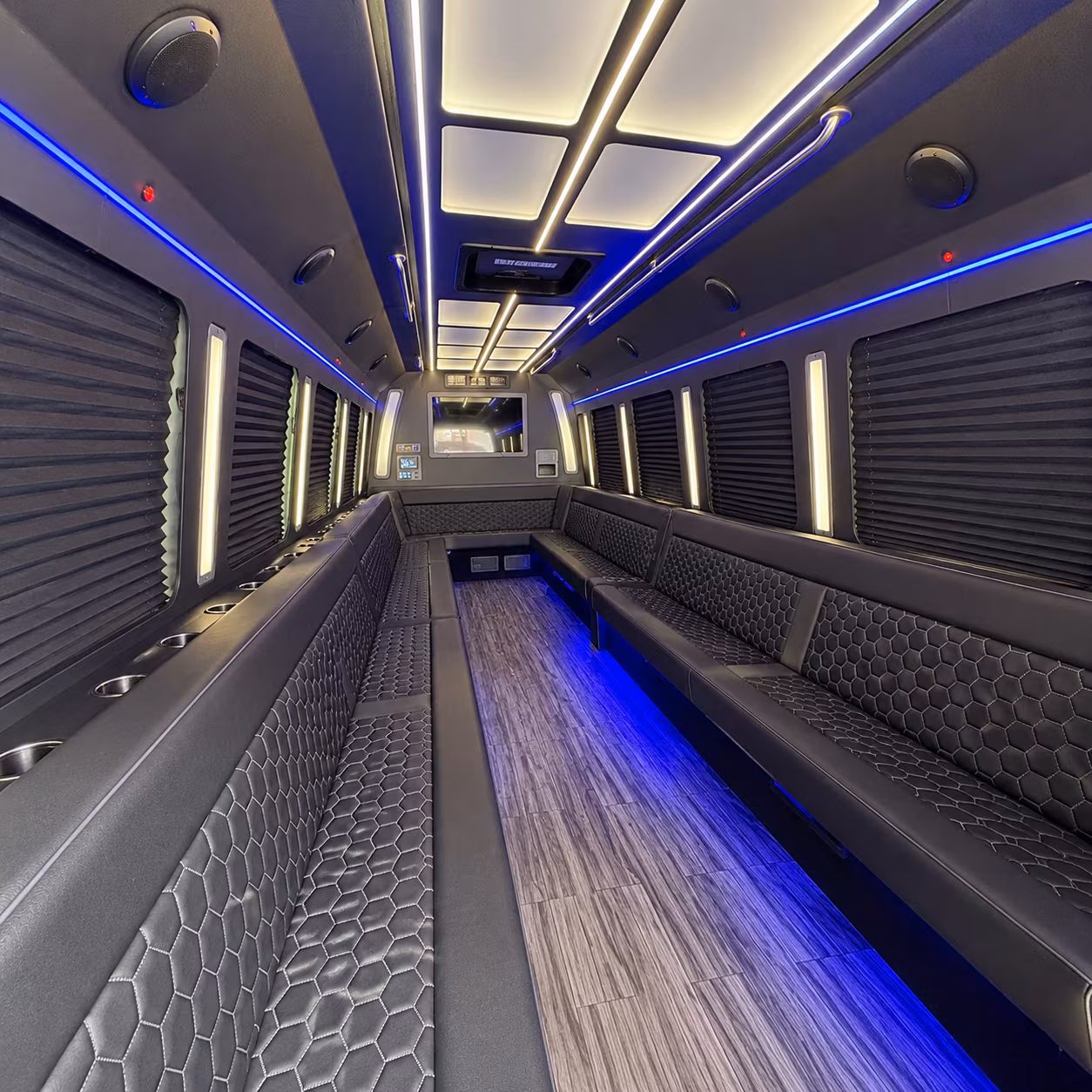 Round Rock Birthday, Sweet 16, & Quinceañera Transportation party bus exterior