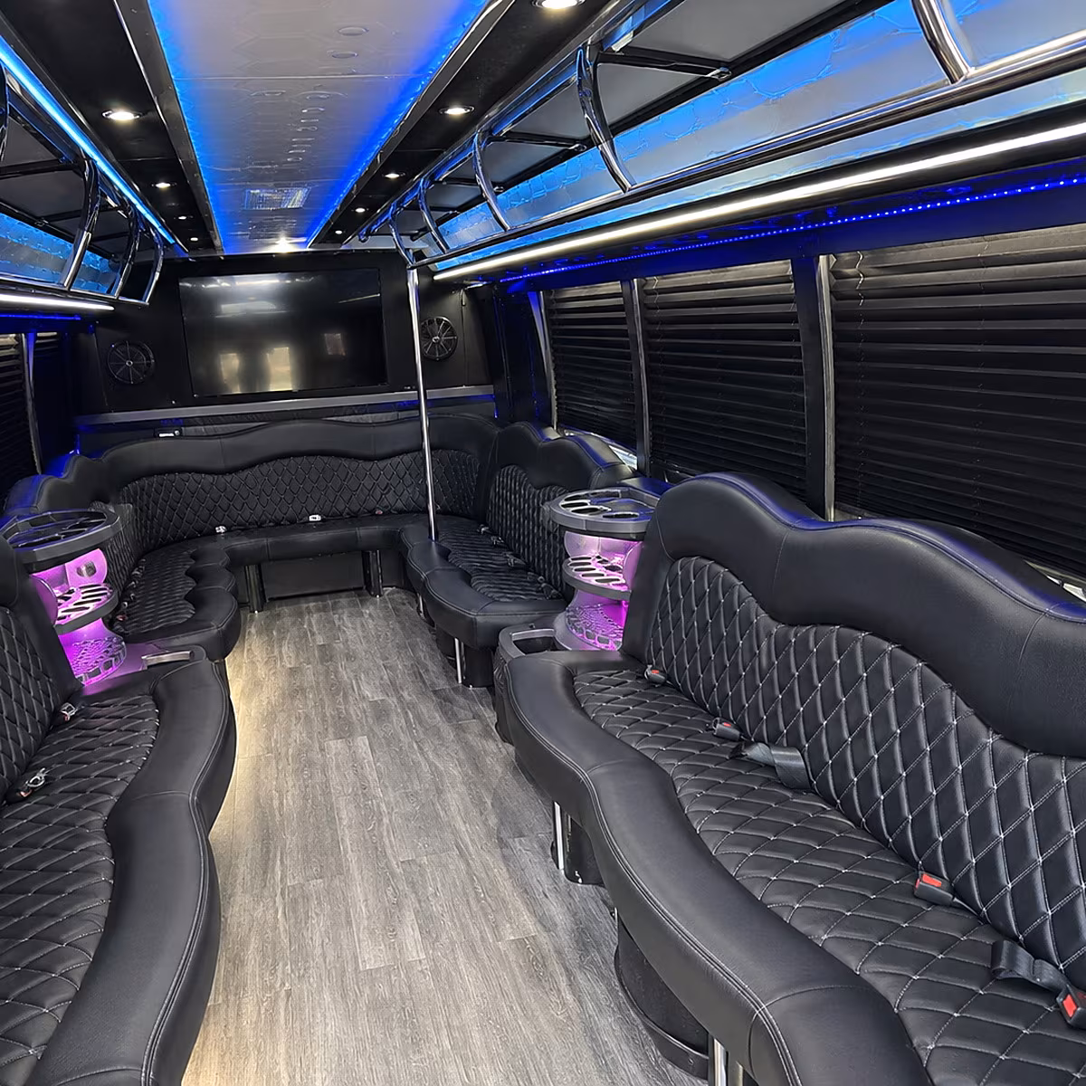 Round Rock Birthday, Sweet 16, & Quinceañera Transportation party bus interior