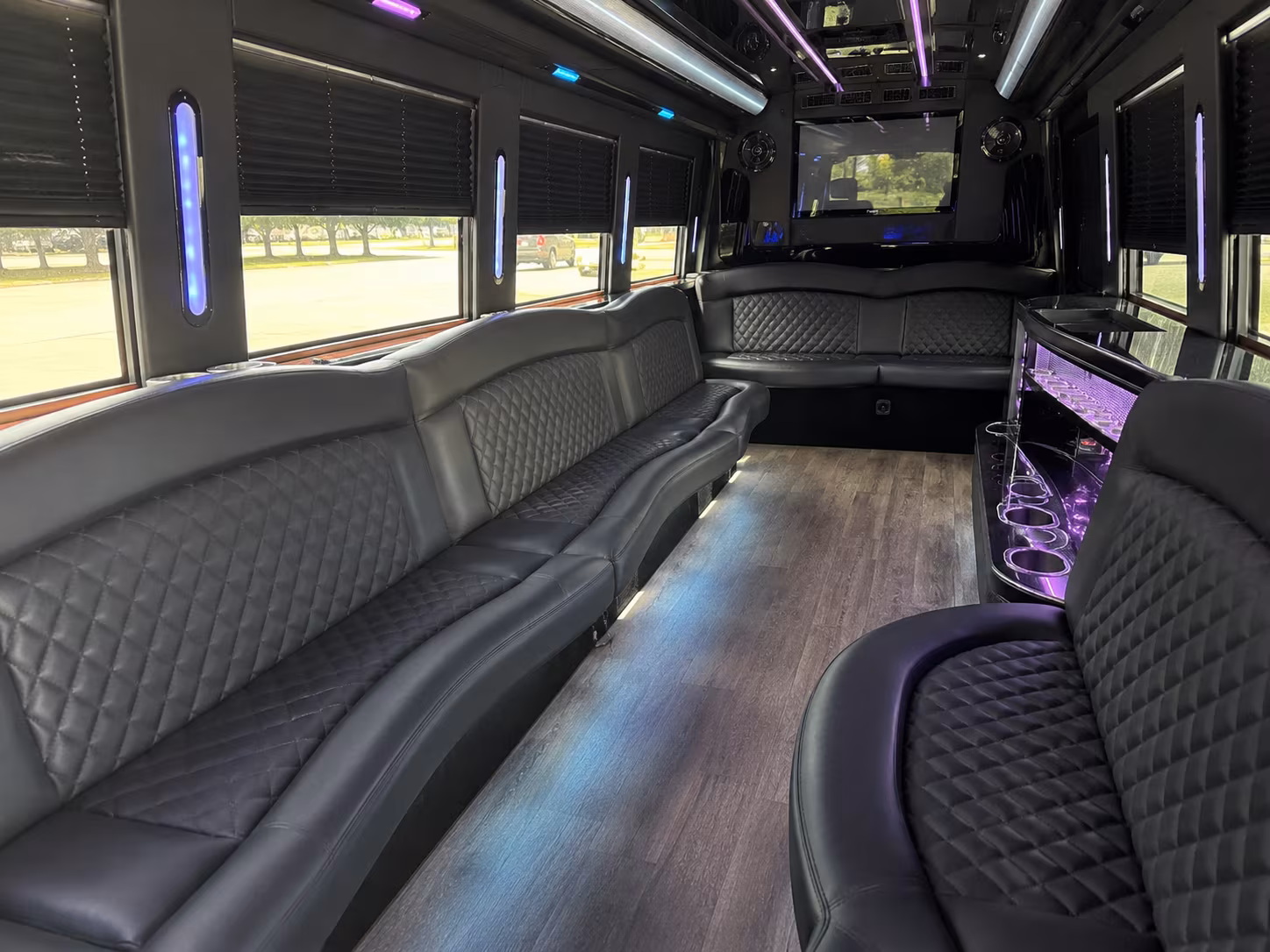 Round Rock Private Event Transportation party bus exterior