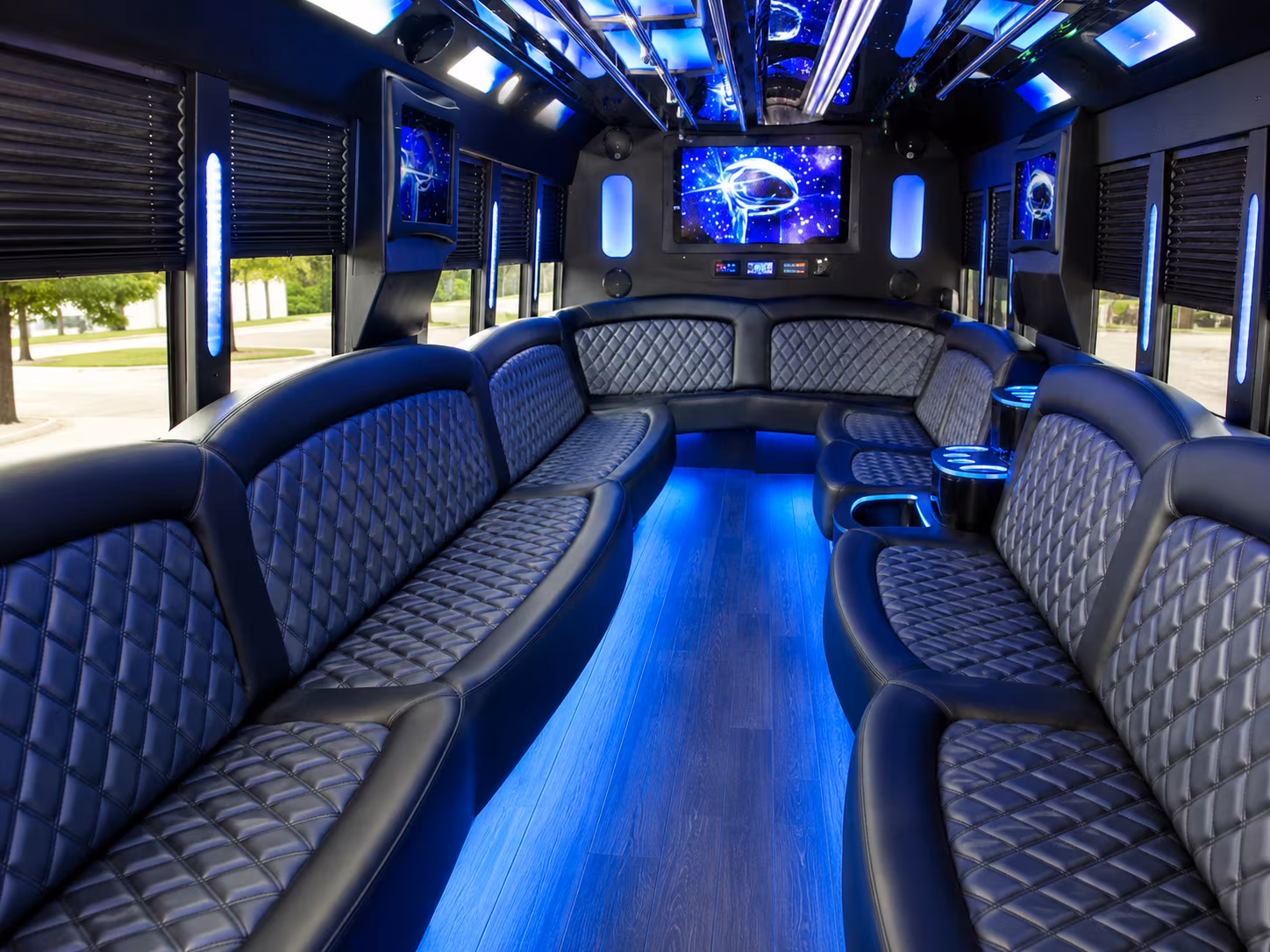 Round Rock Private Event Transportation party bus exterior