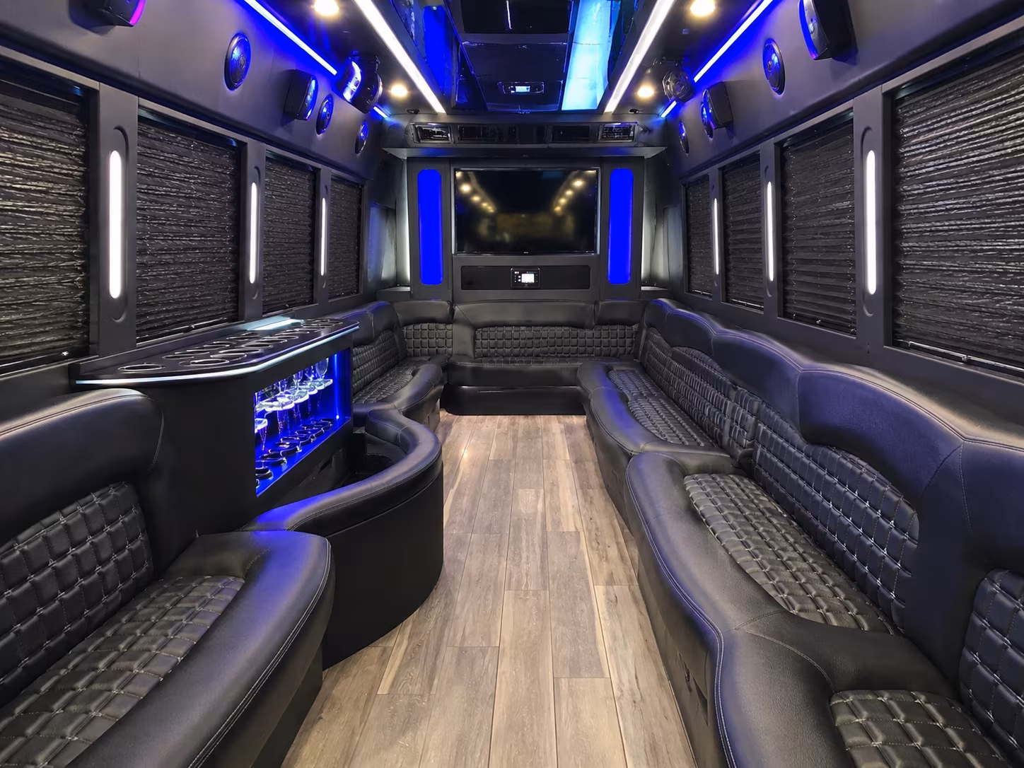 Round Rock Private Event Transportation party bus exterior