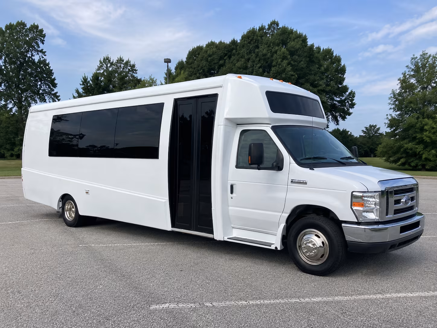 Round Rock Sporting Event Transportation party bus exterior