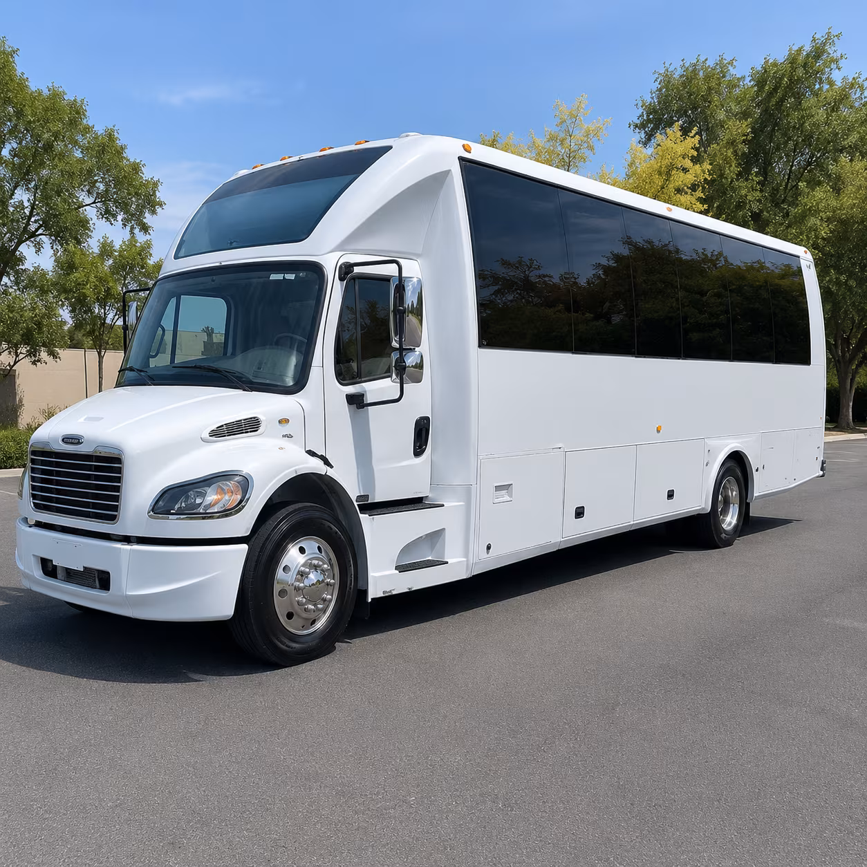 Round Rock Sporting Event Transportation party bus exterior