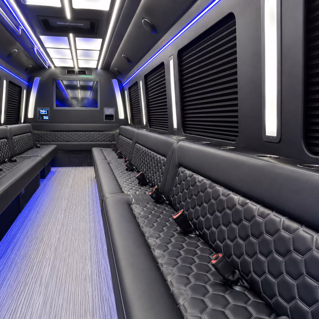Round Rock Sporting Event Transportation party bus exterior