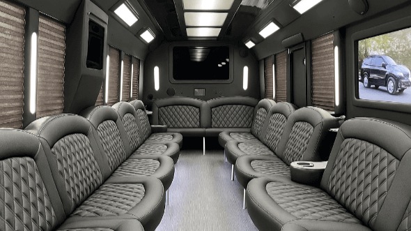 Interior of Charter Bus Company Leander's 25 Passenger Party Bus in Leander