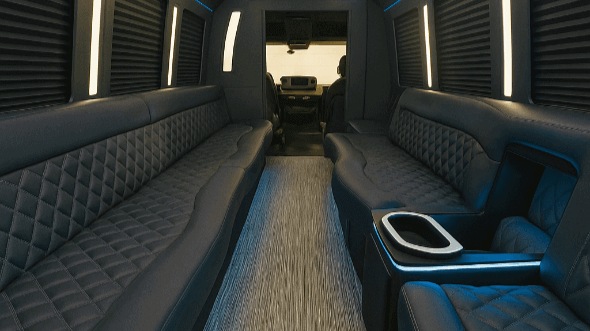 Interior of Charter Bus Company San Marcos's 25 Passenger Party Bus in San Marcos