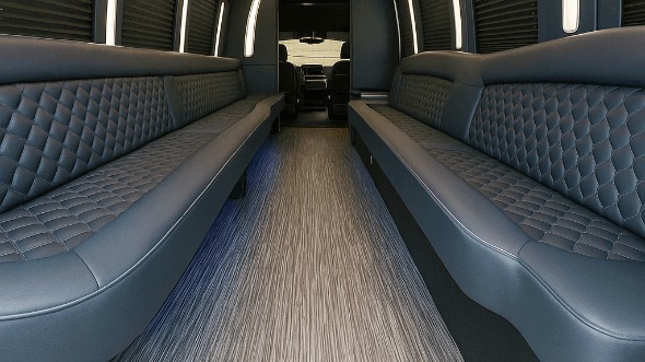 Interior of Charter Bus Company San Marcos's 30 Passenger Party Bus in San Marcos