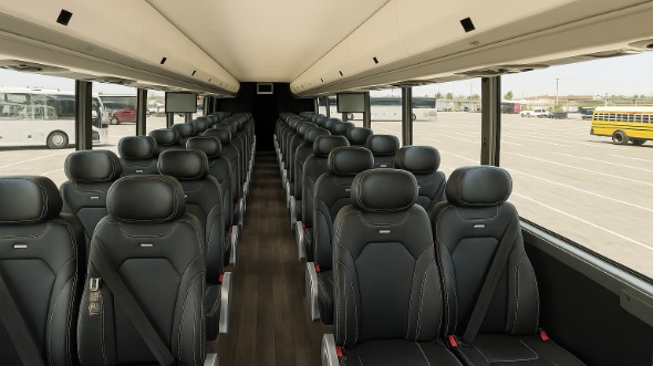 Interior of Charter Bus Company Round Rock's 35 Passenger Mini Bus in Round Rock