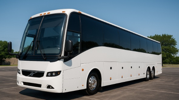 Exterior of Charter Bus Company Round Rock's 45 Passenger Charter Bus in Round Rock