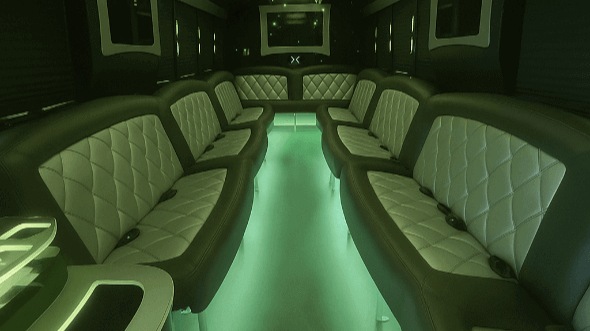 Interior of Charter Bus Company Bryan's 50 Passenger Party Bus in Bryan